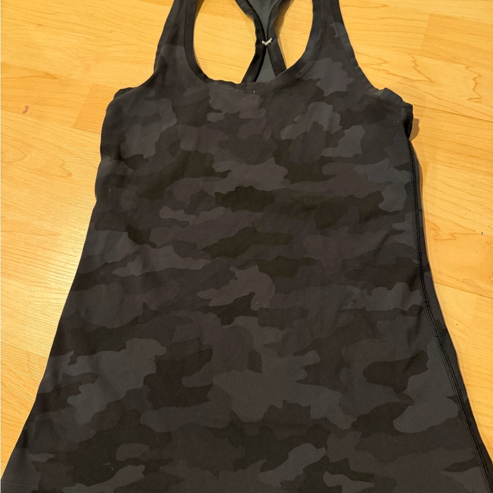 Lululemon Athletica Black Camouflage Tank Top